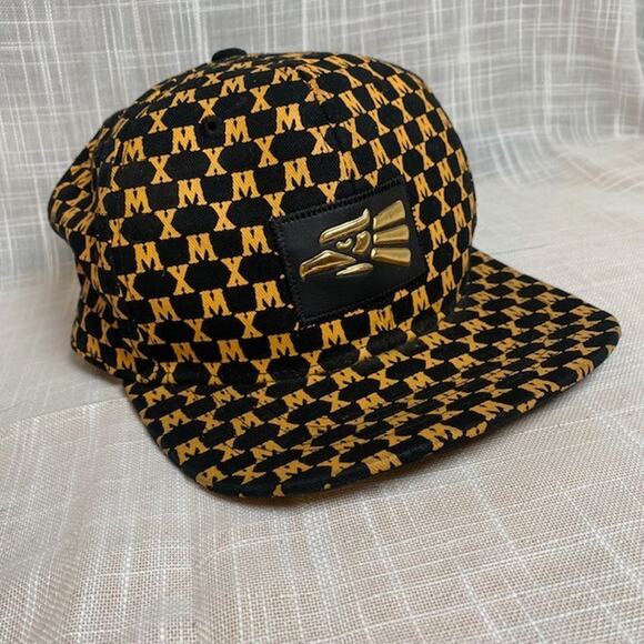 Mexico Ace Snapback Adjust Flat Bill Hecho Adult Baseball Hat Cap Black Yellow - Picture 2 of 7